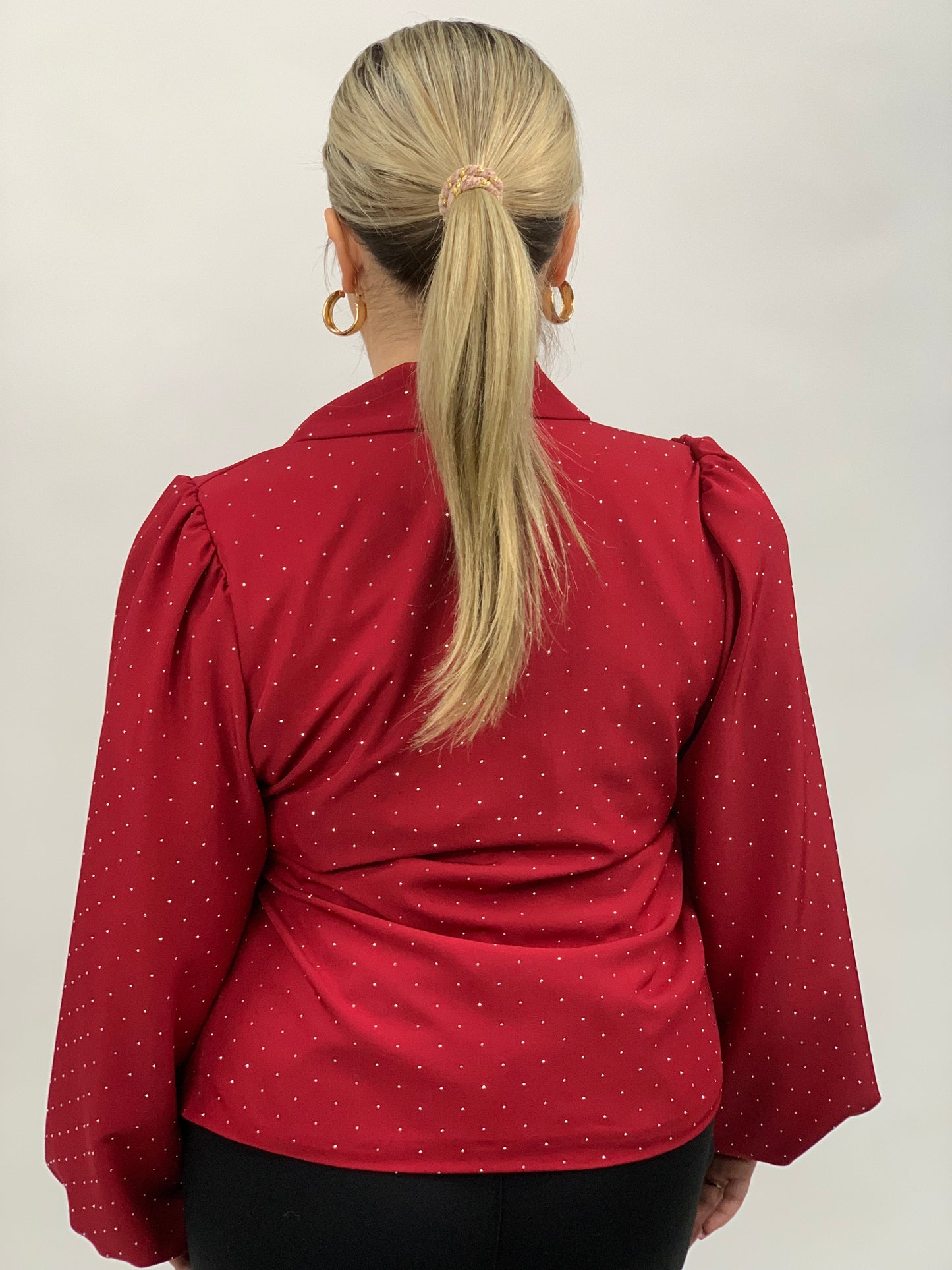 OVERSLAG GLITTER BLAZER ROOD 020