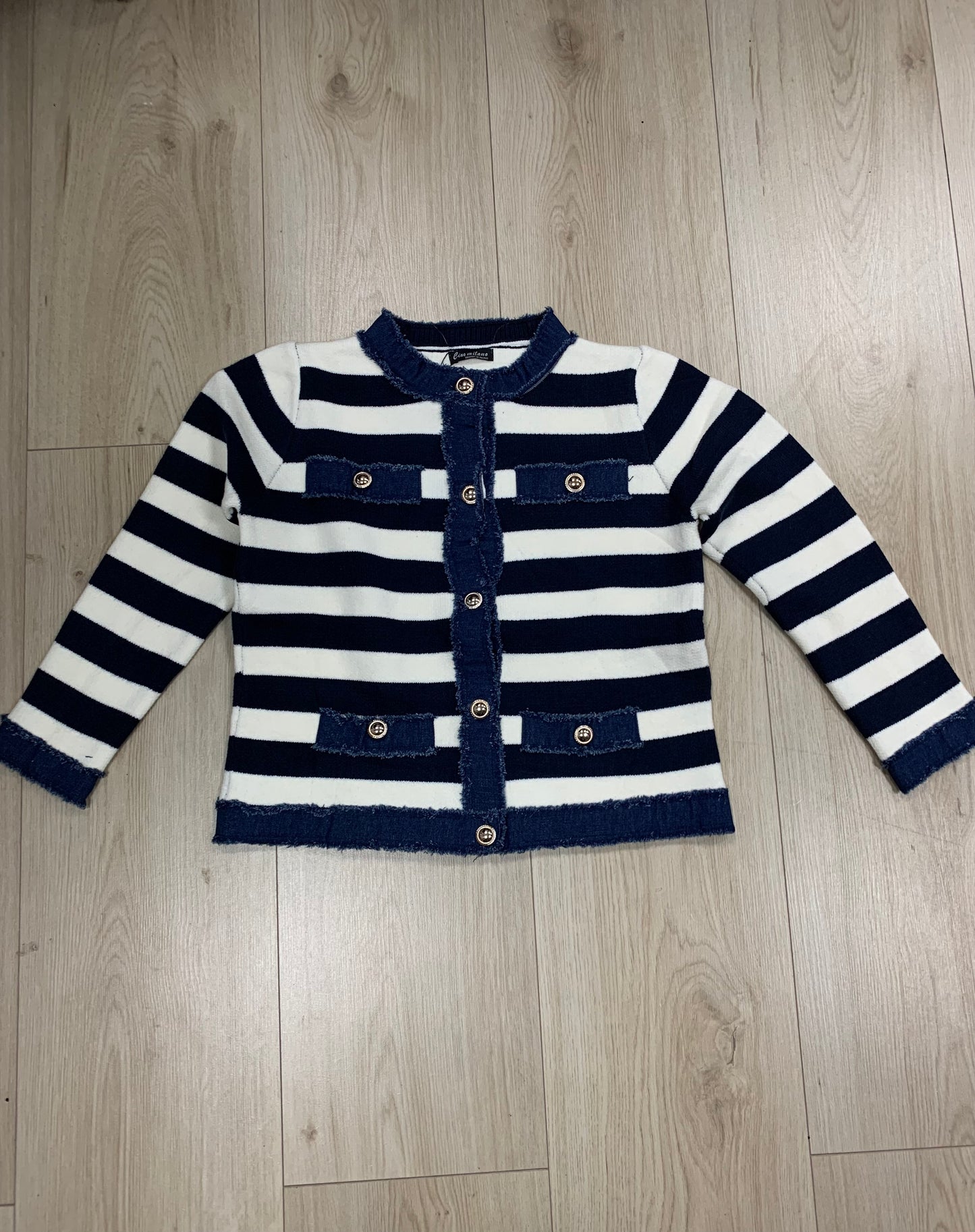 STUNT STREEP TRUI WIT/BLAUW 283