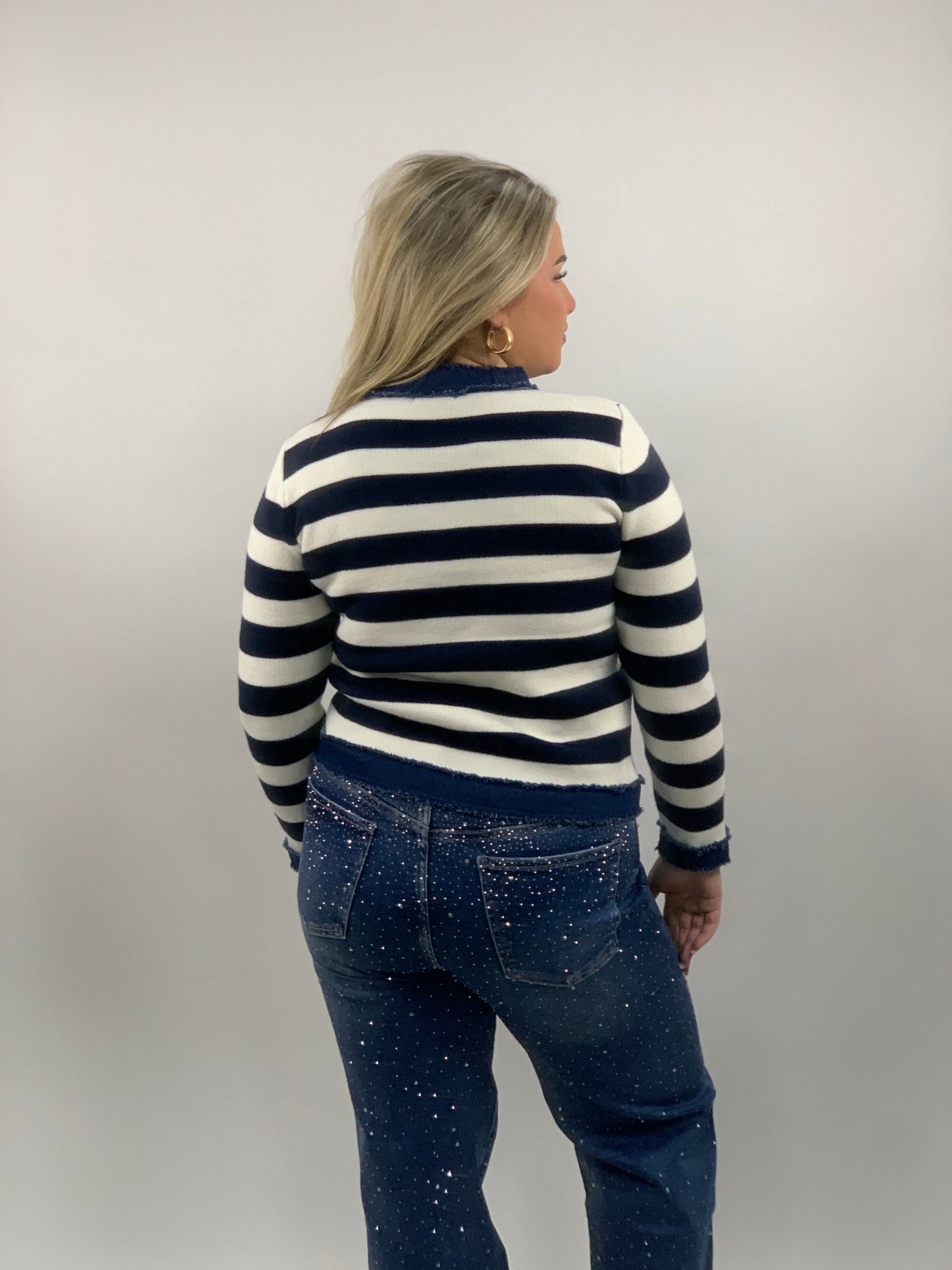 STUNT STREEP TRUI WIT/BLAUW 283