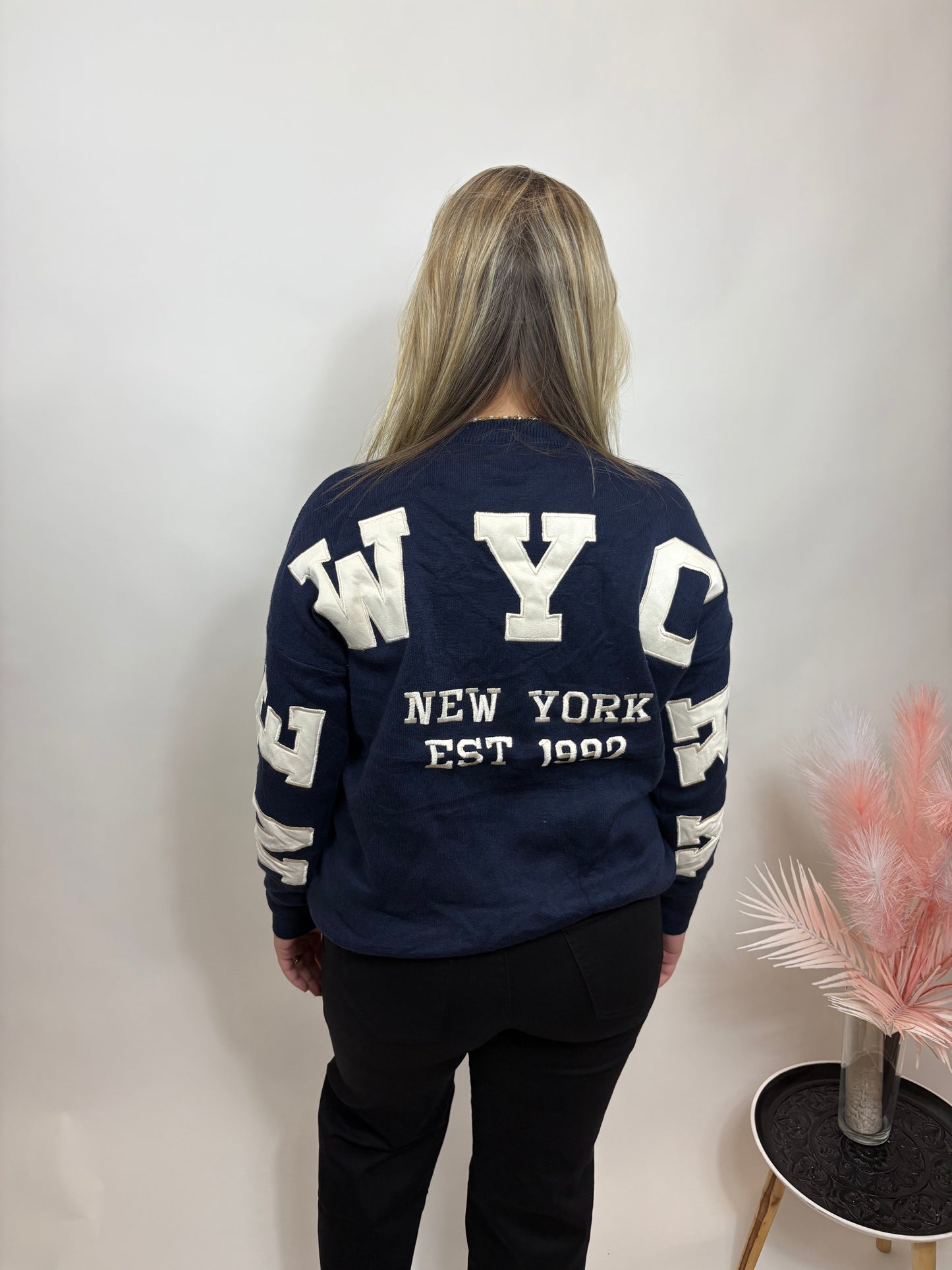 NEW YORK SWEATER MARINEBLAUW/BEIGE 660