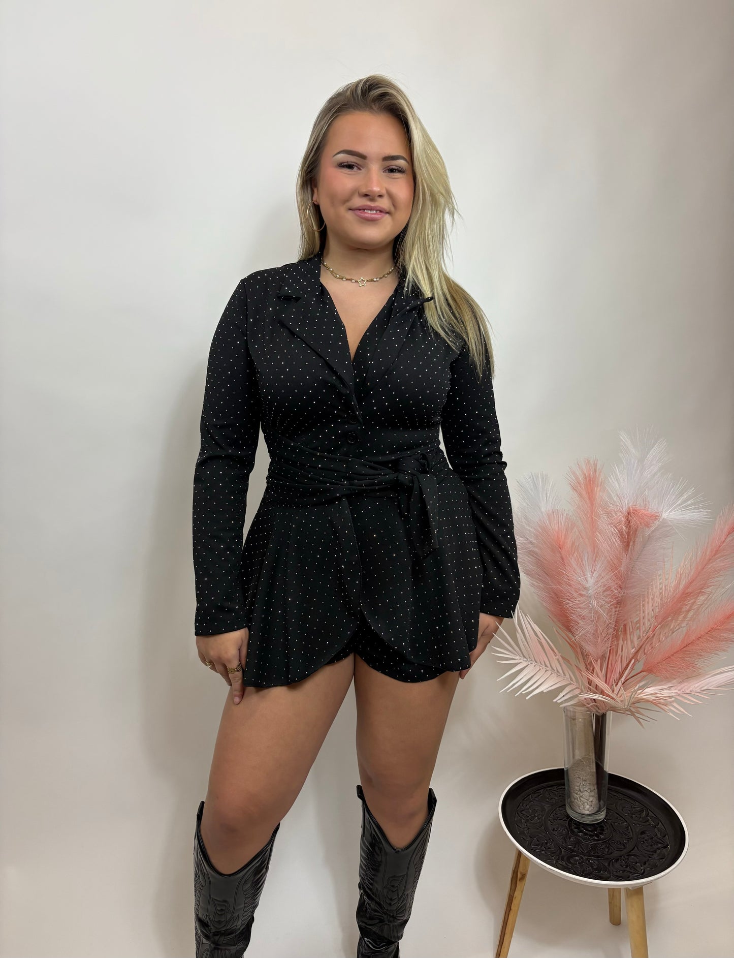 SPARKLE PLAYSUIT MET SUBTIELE GLITTERDETAILS ZWART 2480881