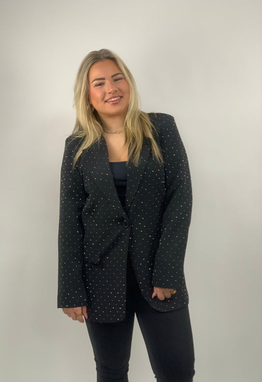GLITTER BLAZER ZWART