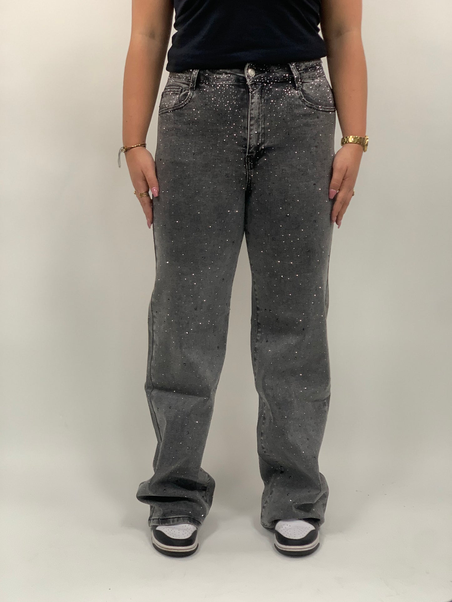 GLITTER JEANS GRIJS 6327-10