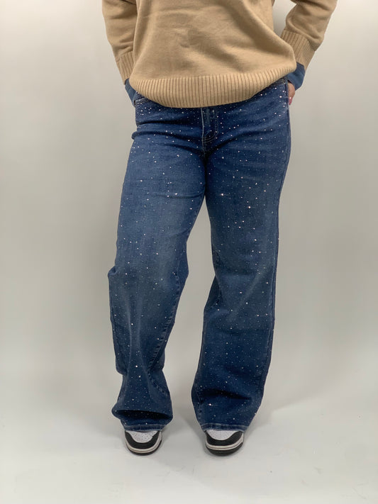 GLITTER JEANS BLAUW 6327-9