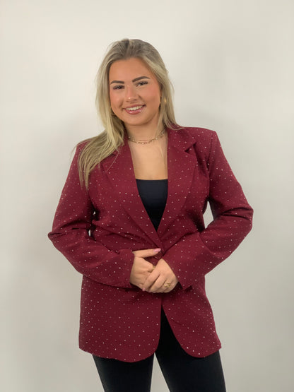 GLITTER BLAZER BORDEAUX