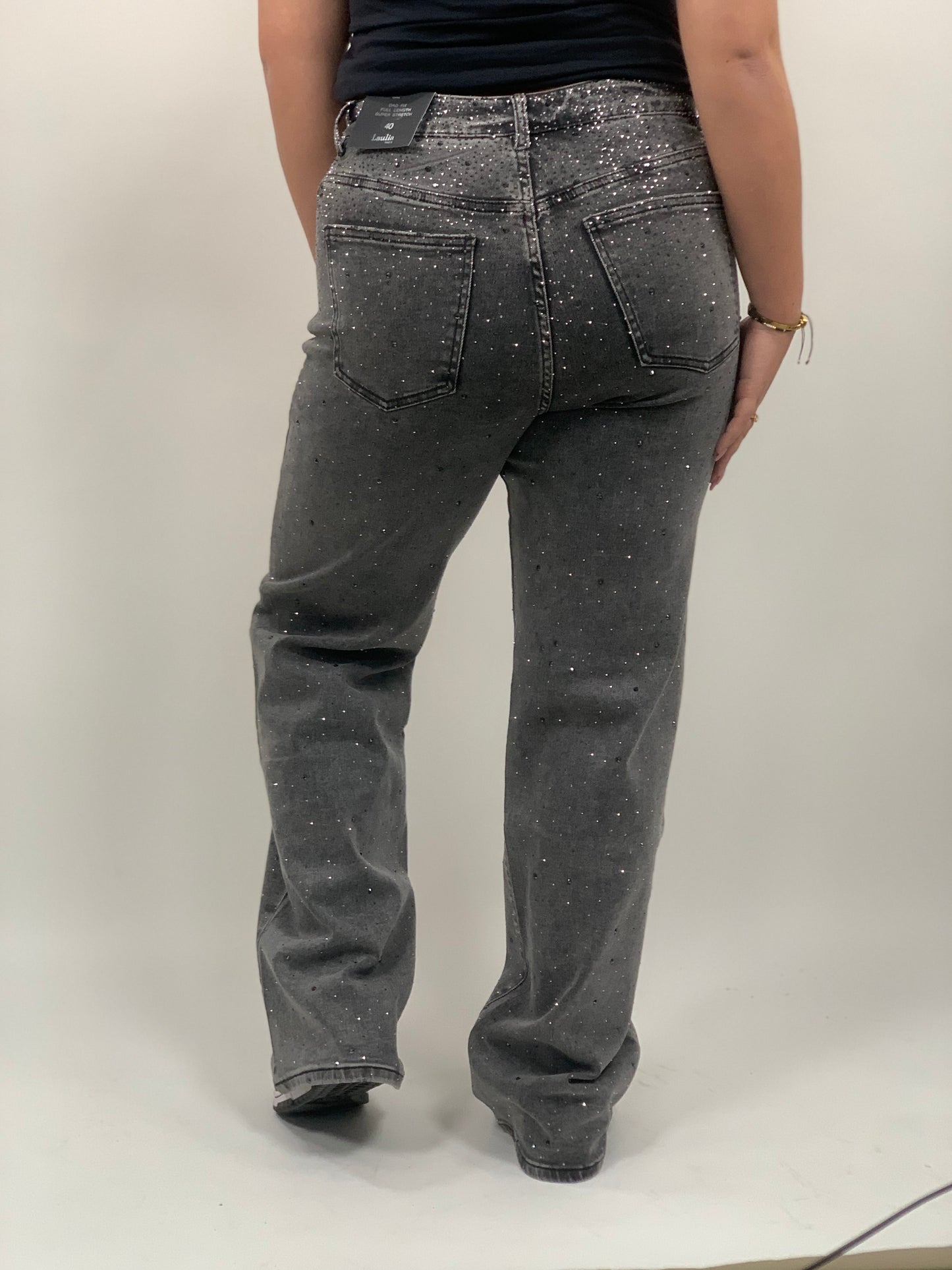 GLITTER JEANS GRIJS 6327-10