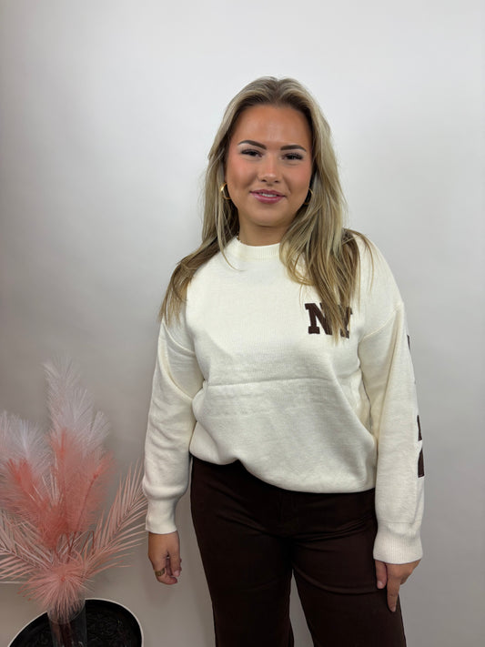 NEW YORK SWEATER BEIGE/BRUIN 657