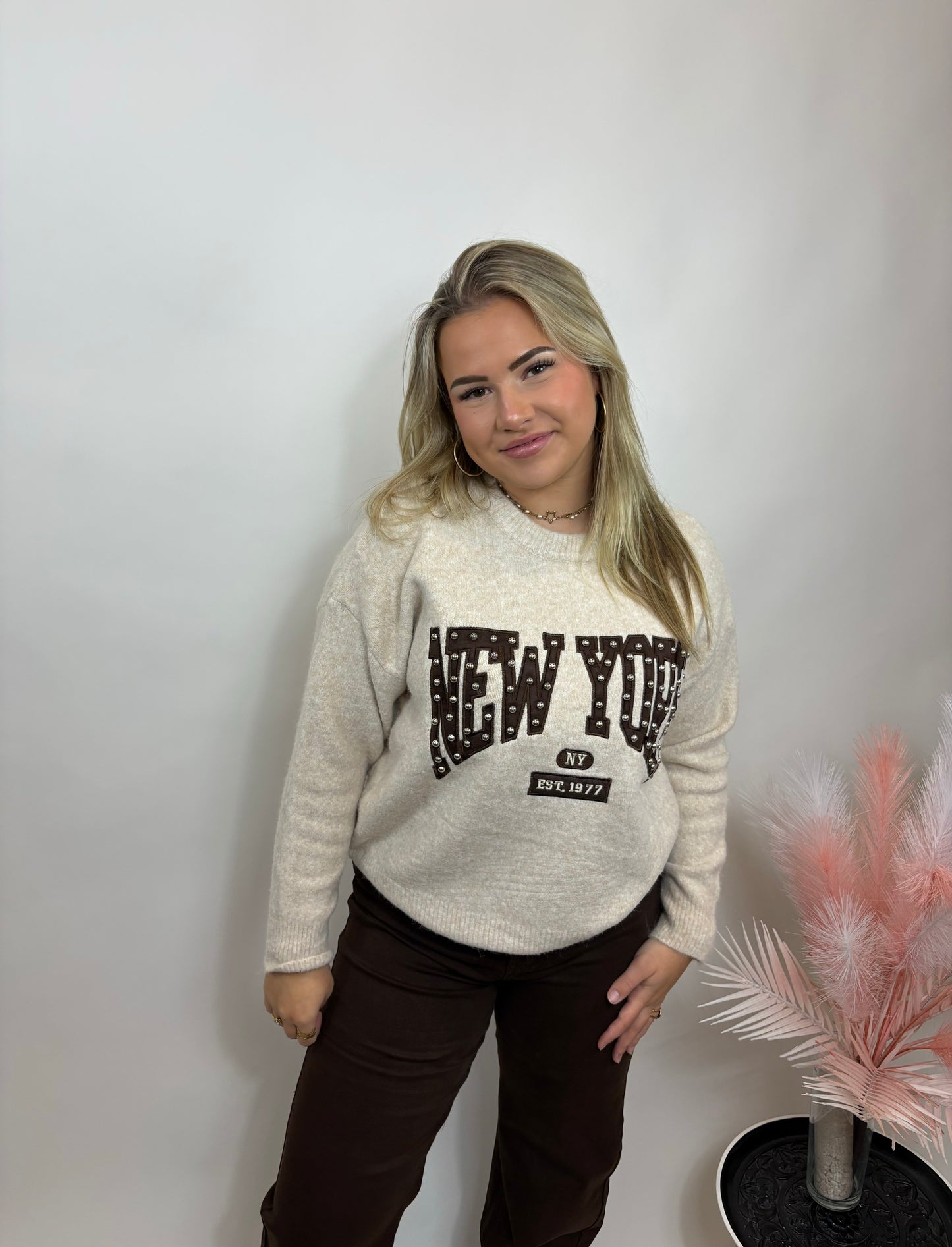 NY VIBES TRUI MET STUDS BEIGE 992