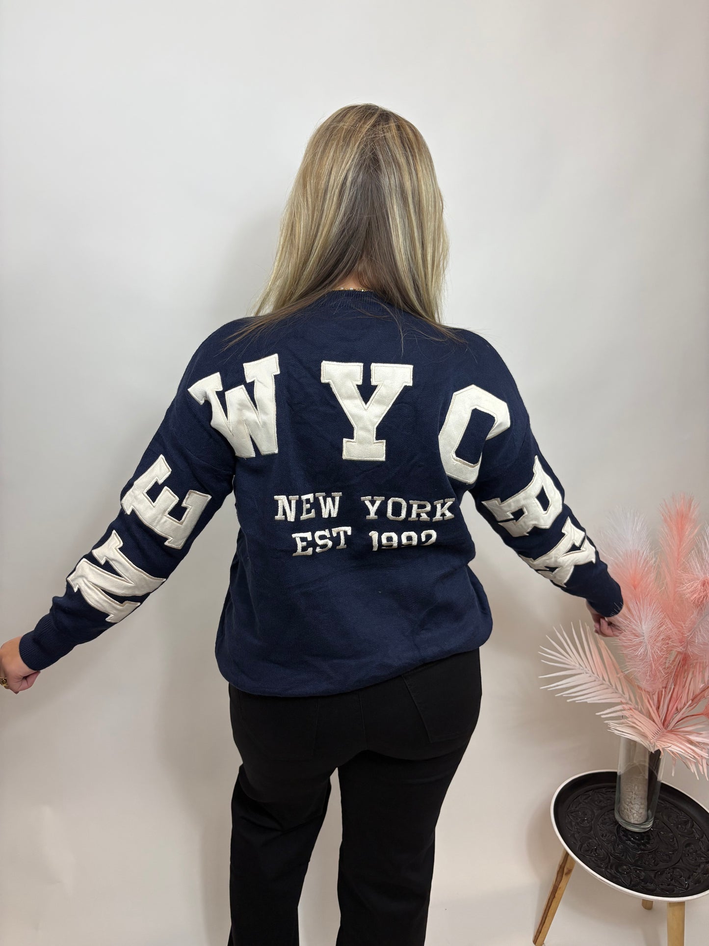 NEW YORK SWEATER MARINEBLAUW/BEIGE 660