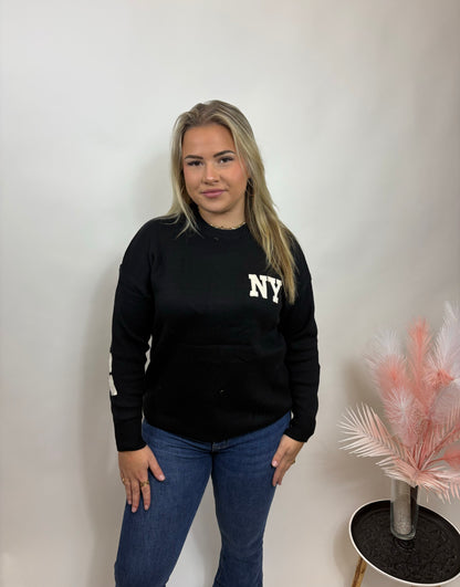 NEW YORK SWEATER ZWART/BEIGE 936