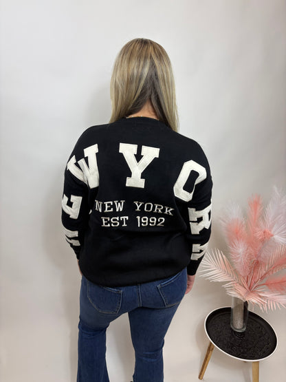 NEW YORK SWEATER ZWART/BEIGE 936