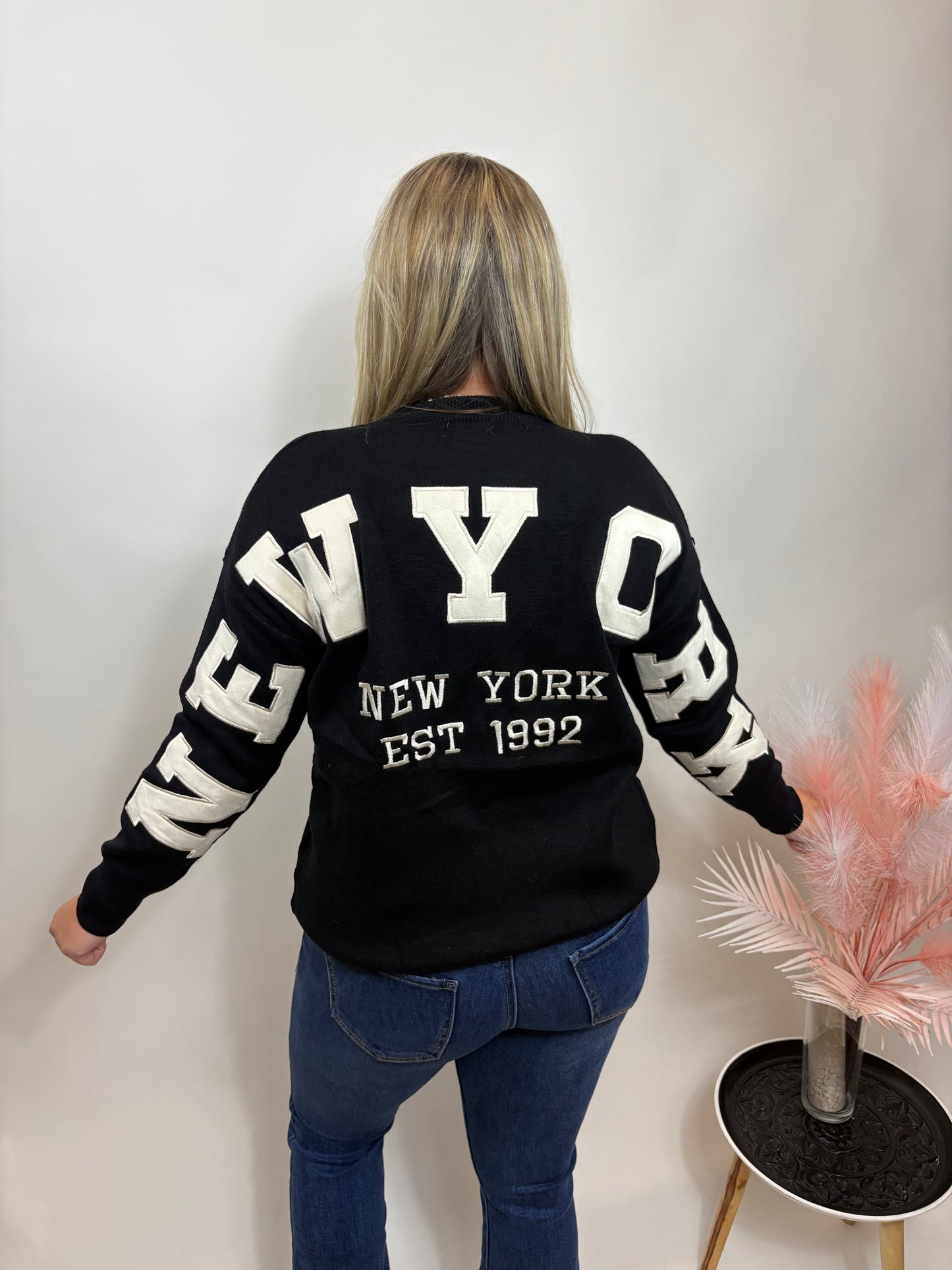 NEW YORK SWEATER ZWART/BEIGE 936