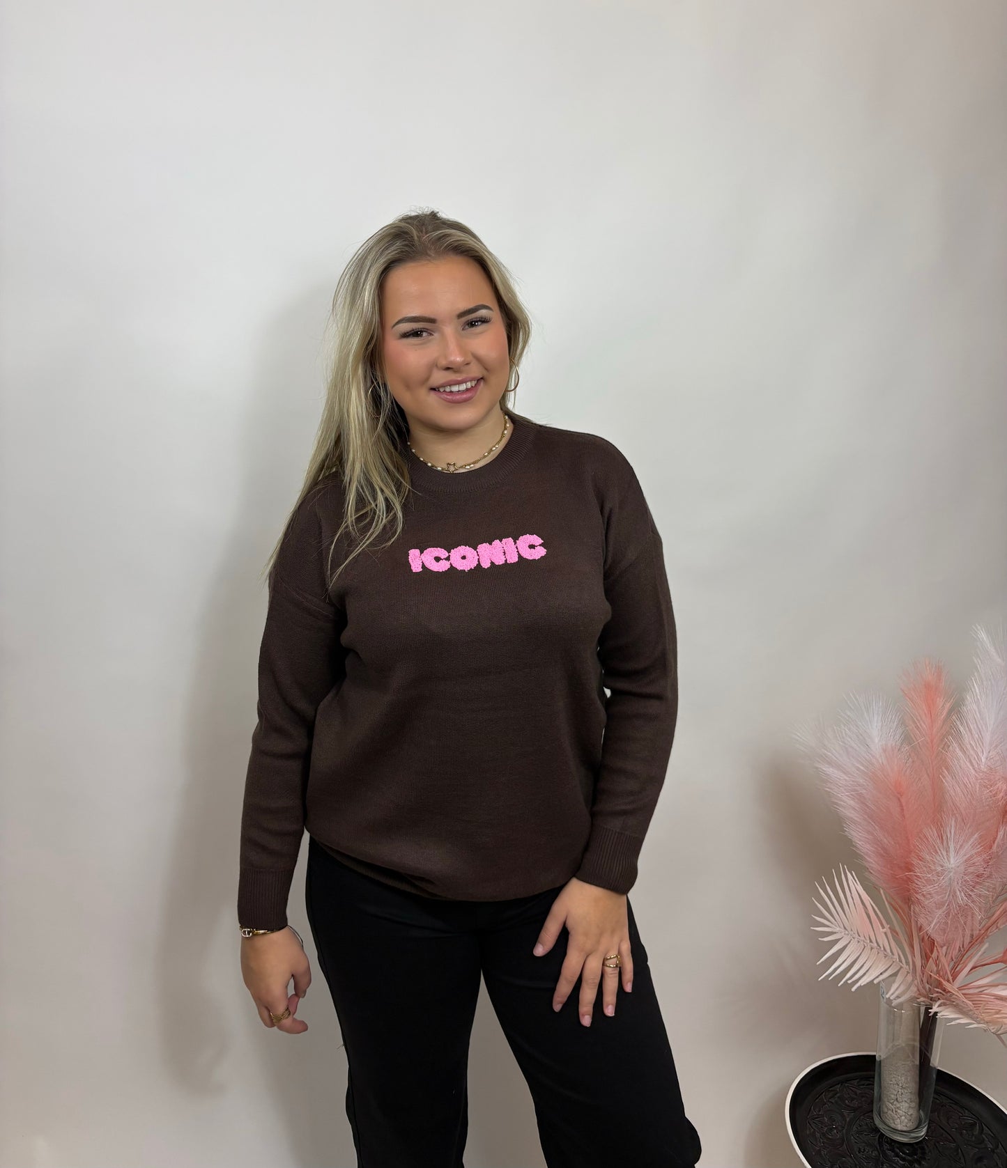 ICONIC SWEATER BRUIN MET ROZE LETTERS 639