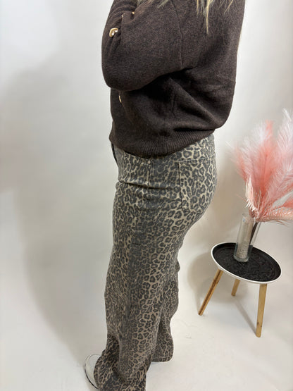 DAD FIT FULL LENGTH TIJGERPRINT JEANS 6265-34