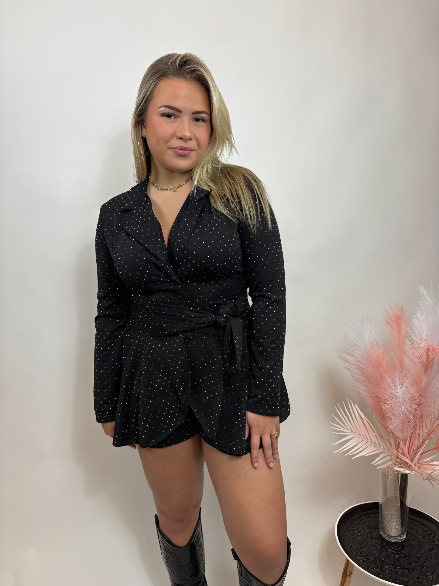 SPARKLE PLAYSUIT MET SUBTIELE GLITTERDETAILS ZWART 2480881