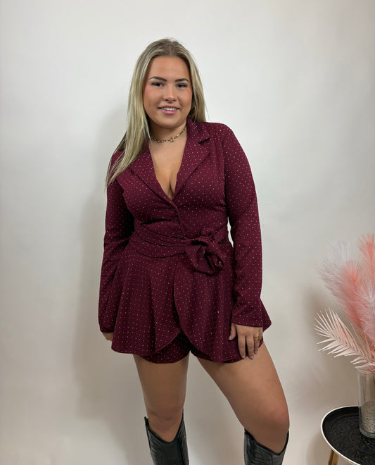 SPARKLE PLAYSUIT MET SUBTIELE GLITTERDETAILS BORDEAUX 2480881