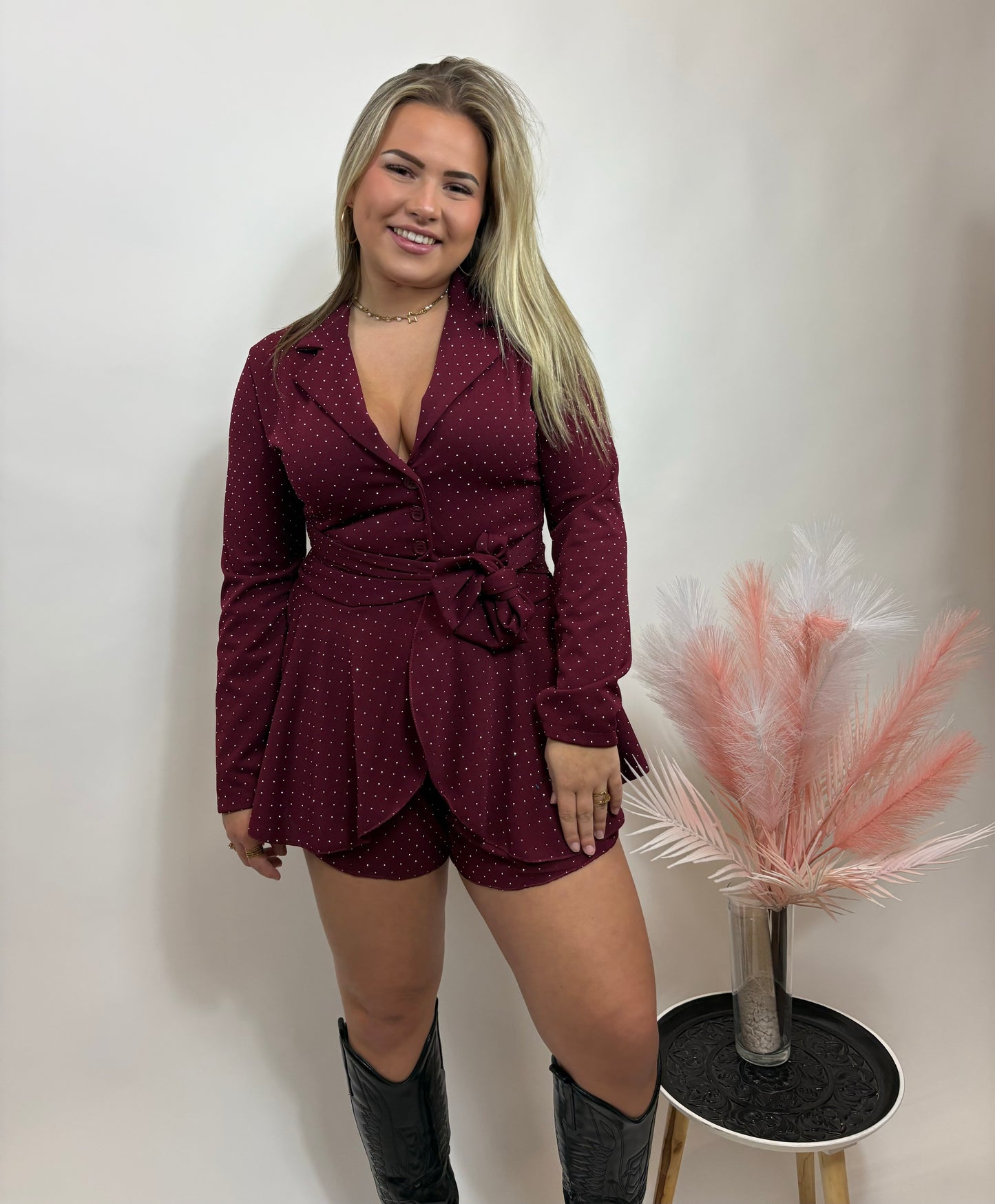 SPARKLE PLAYSUIT MET SUBTIELE GLITTERDETAILS BORDEAUX 2480881