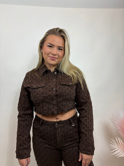 CROPPED BUBBLE DENIM JACKET BRUIN 637-19