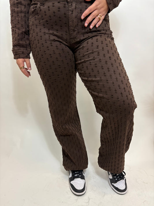 BUBBLE WIDE LEG JEANS BRUIN 655-19