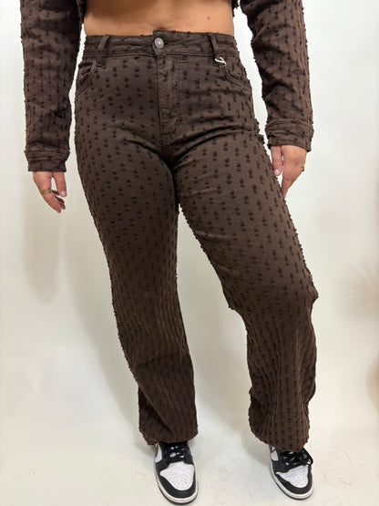 BUBBLE WIDE LEG JEANS BRUIN 655-19