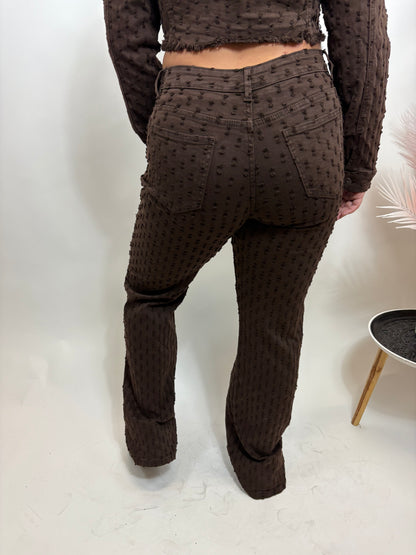 BUBBLE WIDE LEG JEANS BRUIN 655-19